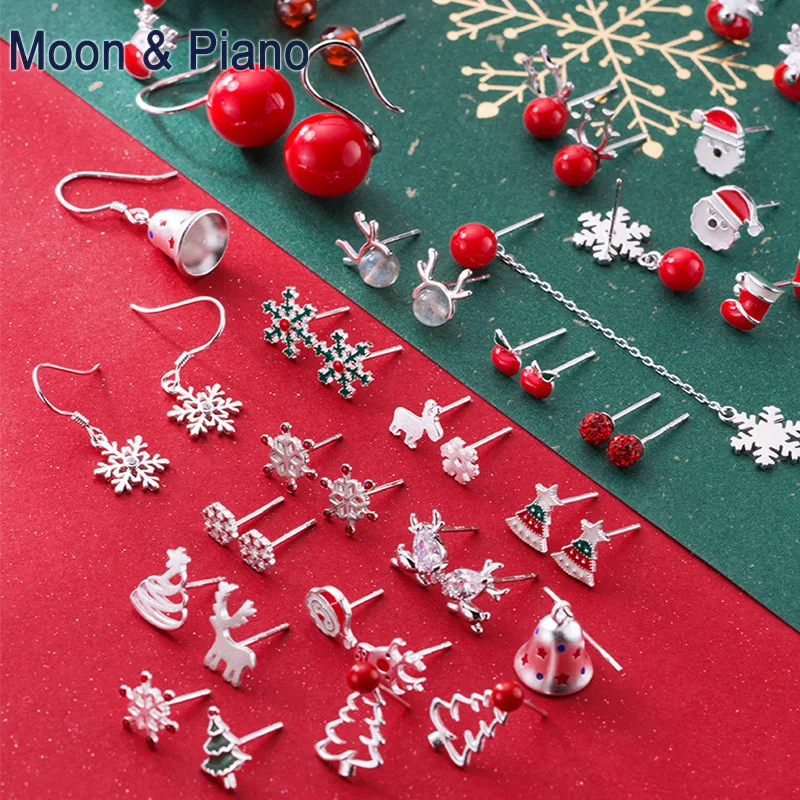 Cute Earrings S925 Silver Sweet Red Cartoon Santa Claus Elk Snowflake Simple Personality for Women Earring Jewelry New Year Gift
Cute Earrings S925 Silver Sweet Red Cartoon Santa Claus Elk Snowflake Simple Personality for Women Earring Jewelry New Year Gift