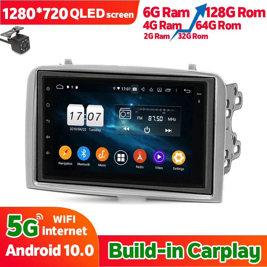 Автомагнитола 2DIN 6 ГБ ОЗУ 128 Гб ПЗУ стерео для ALFA Rom EO 147 GT Android 10 мультимедийный