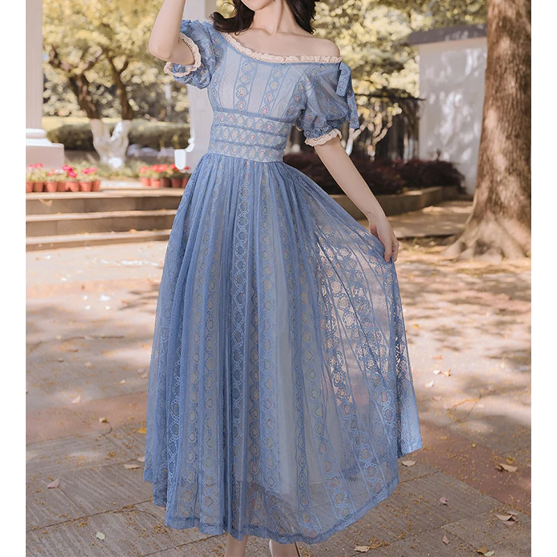 Lace Dresses For Women 2021 Elegant Party Maxi Slash Neck Short Sleeve Sweet French Style Dress Solid Vintage Clothes Fairycore
Lace Dresses For Women 2021 Elegant Party Maxi Slash Neck Short Sleeve Sweet French Style Dress Solid Vintage Clothes Fairycore