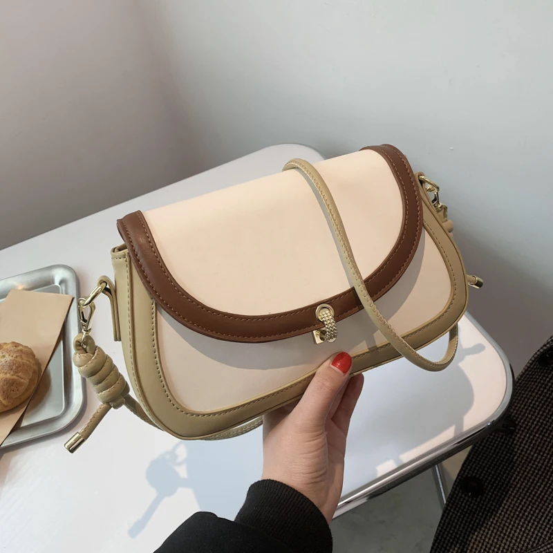 Contrast Color Fashion Underarm Crossbody Bag for Women 2021 Luxury Brand Summer Saddle Bag PU Leather Design Shoulder Handbags 
Contrast Color Fashion Underarm Crossbody Bag for Women 2021 Luxury Brand Summer Saddle Bag PU Leather Design Shoulder Handbags