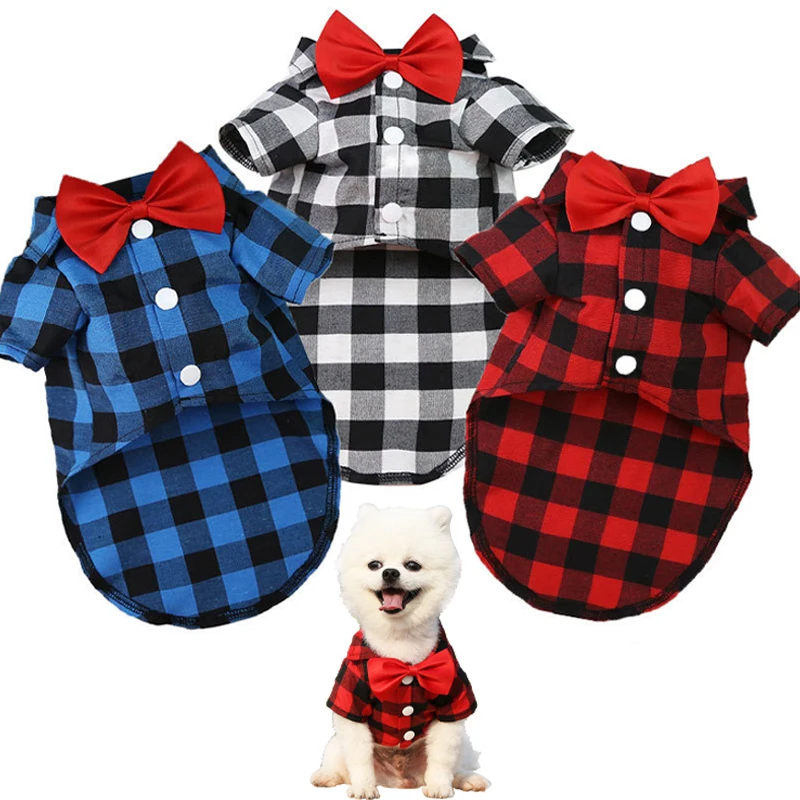 Pet Clothes Dogs Plaid Striped Shirt Suit Wedding Dress Puppy Coat Teddy Bear Pomeranian Vest Small-Medium Dog Cat Pet Costume
Pet Clothes Dogs Plaid Striped Shirt Suit Wedding Dress Puppy Coat Teddy Bear Pomeranian Vest Small-Medium Dog Cat Pet Costume