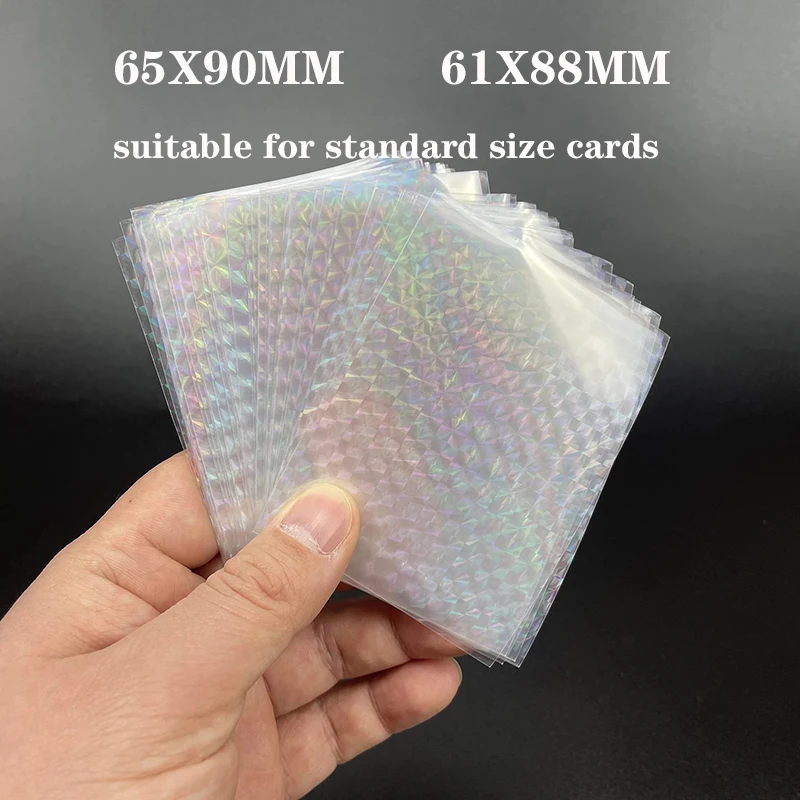 

200PCS/Lot Laser Gemstone Broken Grid Master Flashing Card Film Holographic Card Sleeves 65x90mm MTG YGO VG PTCG Card Cover