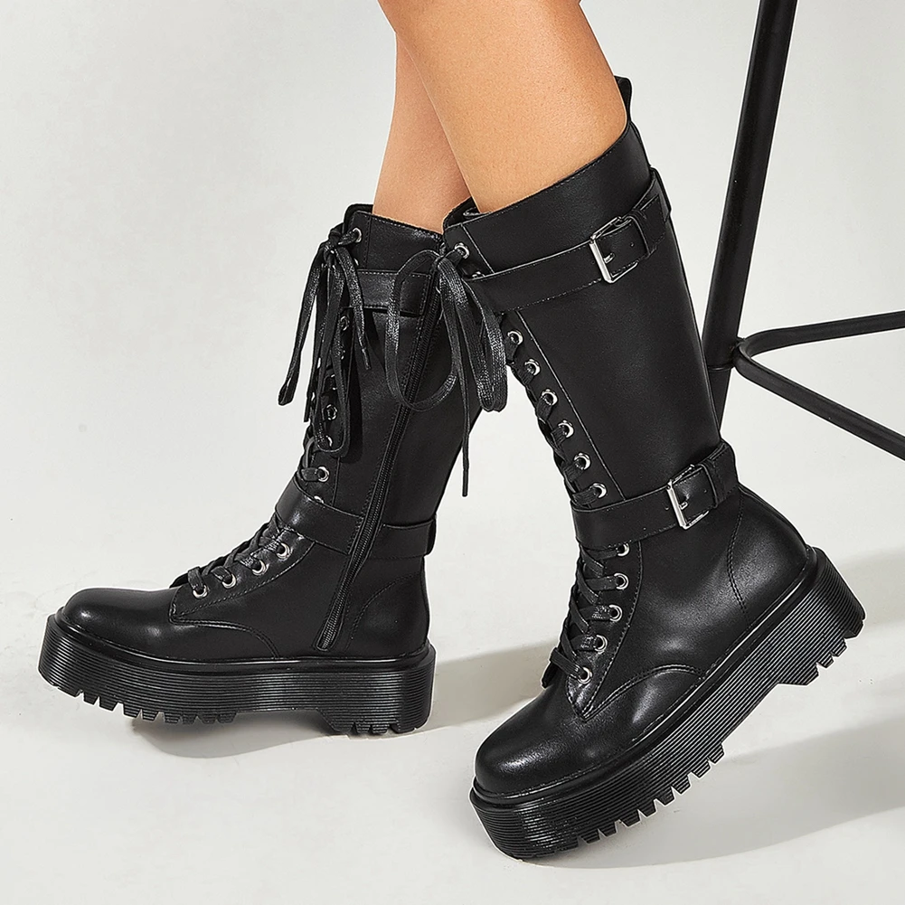 RIBETRINI Brand New INS Cool Chic Skidproof Rubber Sole Buckle mid-calf Motorcycles Boots Stylish Winter Shoes Boots Women
RIBETRINI Brand New INS Cool Chic Skidproof Rubber Sole Buckle mid-calf Motorcycles Boots Stylish Winter Shoes Boots Women