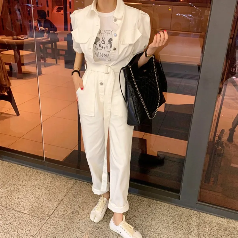 High Quality Casual Jumpsuits Overalls Rompers Womens Jumpsuit Short Sleeve Summer Single-breasted Long Pants Female
High Quality Casual Jumpsuits Overalls Rompers Womens Jumpsuit Short Sleeve Summer Single-breasted Long Pants Female