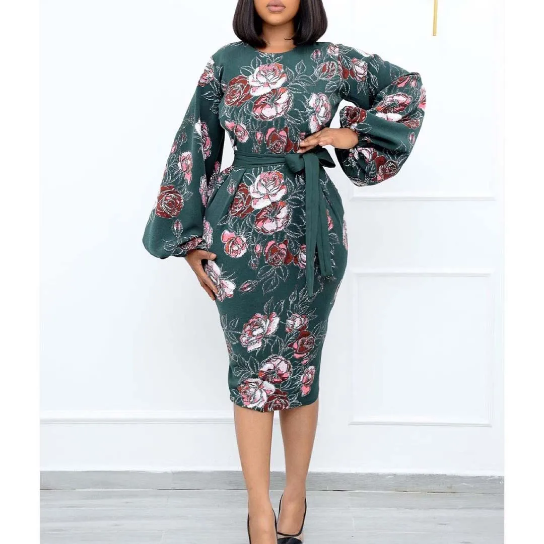 Ladies Dress Sexy Slim African Mother Dress Lantern Sleeve Long Sleeve Flower Print with Belt New Unique Design Prom Vestidos
Ladies Dress Sexy Slim African Mother Dress Lantern Sleeve Long Sleeve Flower Print with Belt New Unique Design Prom Vestidos