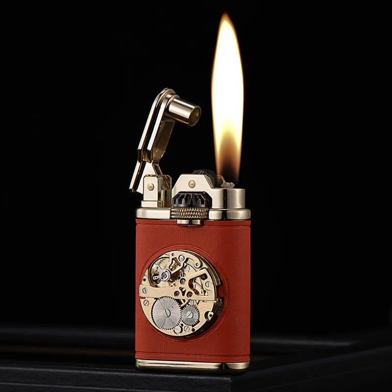 

Clock Original Oil Gasoline Cigarette Grinding Wheel Kerosene Lighter Metal Windbreak Steel Lighter Petrol Lighters Cigar