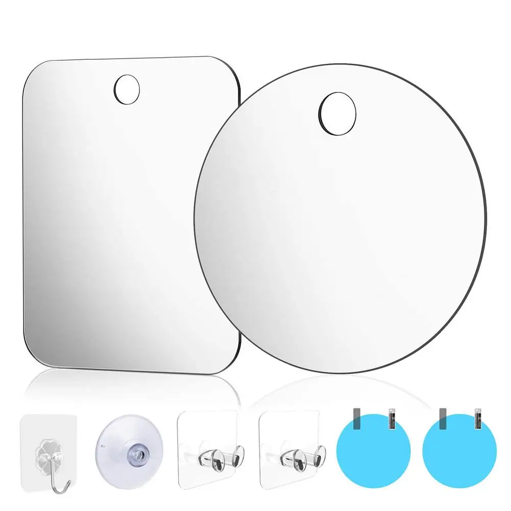 2 Shapes Makeup Mirror Set Square Round Anti-fog Makeup Shower Shaving Mirror Plastic Fogless Mirror Hook Bracket Suction Cup 
2 Shapes Makeup Mirror Set Square Round Anti-fog Makeup Shower Shaving Mirror Plastic Fogless Mirror Hook Bracket Suction Cup