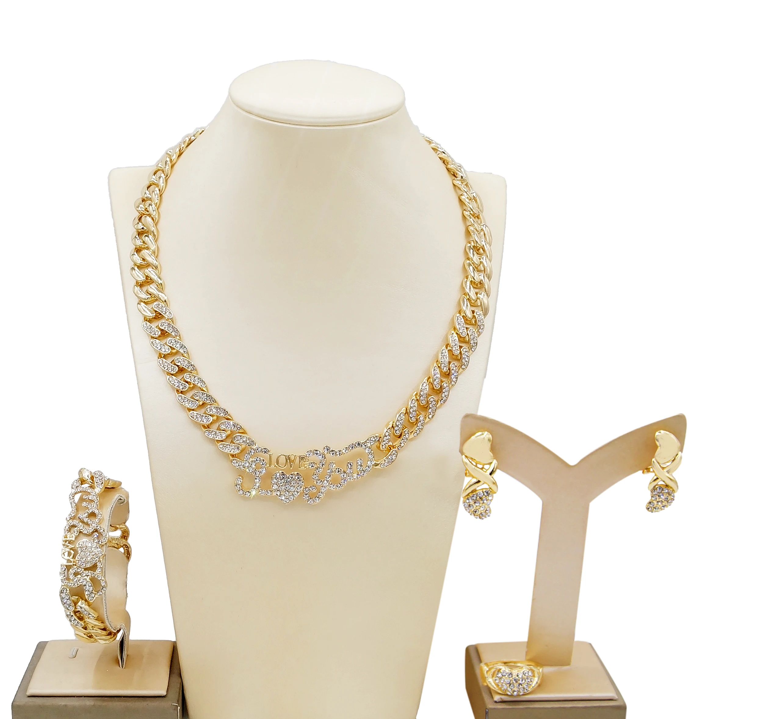 New Fashion Necklace Earrings Ring Bracelet Crystal Set For Women For Wedding Jewelry Gift Set
New Fashion Necklace Earrings Ring Bracelet Crystal Set For Women For Wedding Jewelry Gift Set