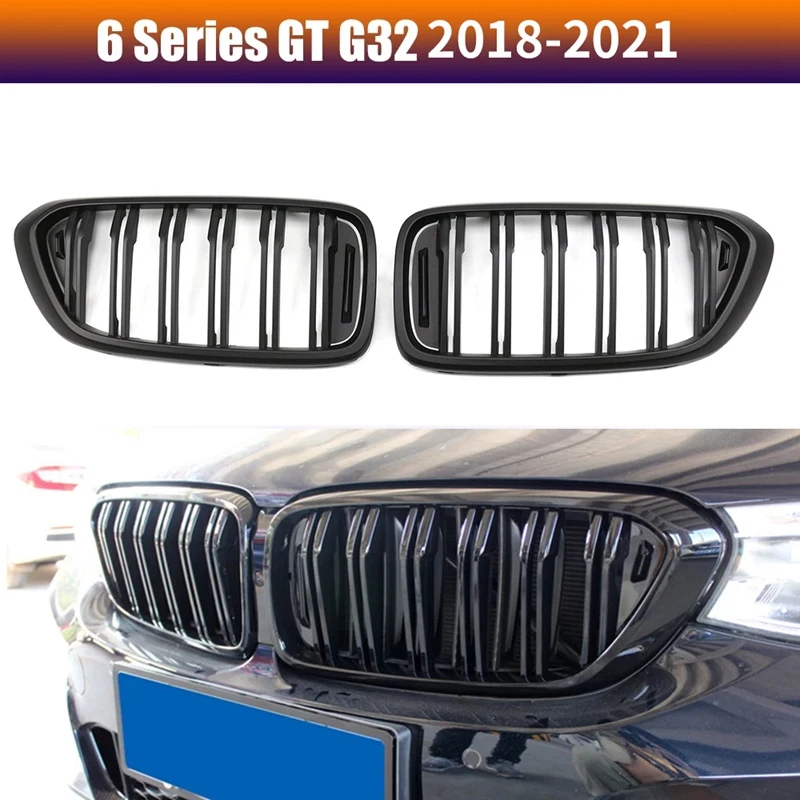 Car Matte Black Dual Slat Front Kidney Grilles Fit for BMW G32 6-Series GT 2018-2021
Car Matte Black Dual Slat Front Kidney Grilles Fit for BMW G32 6-Series GT 2018-2021