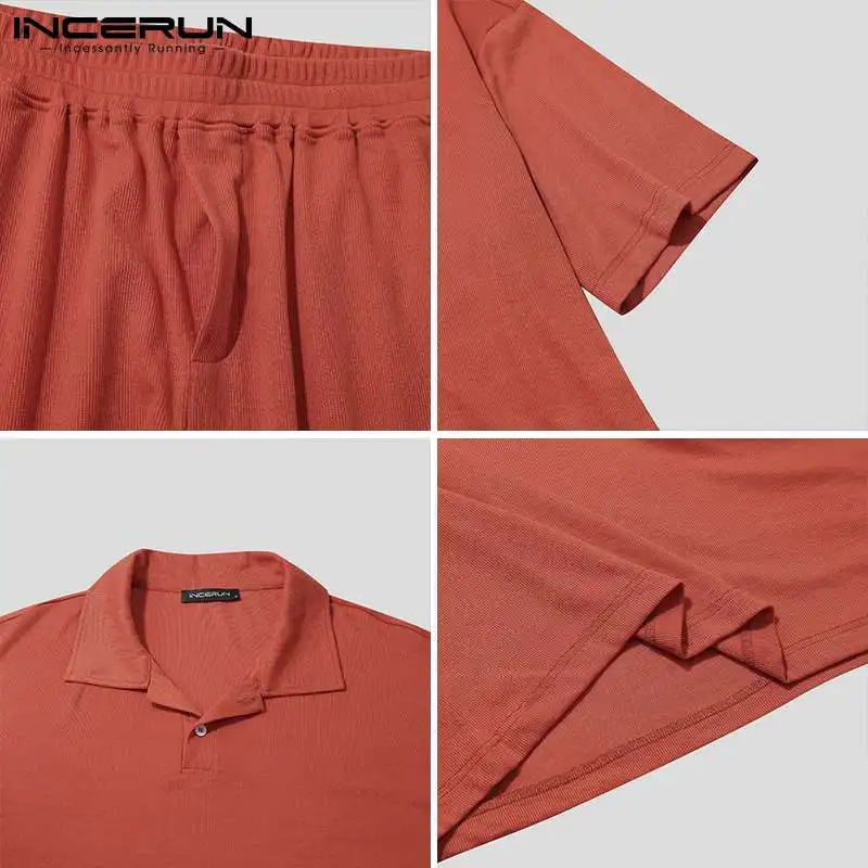 INCERUN 2021 Men Sets Solid Color Korean Loose Streetwear Lapel Short Sleeve Shirt Casual Shorts Workout Leisure Men Suits S-5XL
INCERUN 2021 Men Sets Solid Color Korean Loose Streetwear Lapel Short Sleeve Shirt Casual Shorts Workout Leisure Men Suits S-5XL