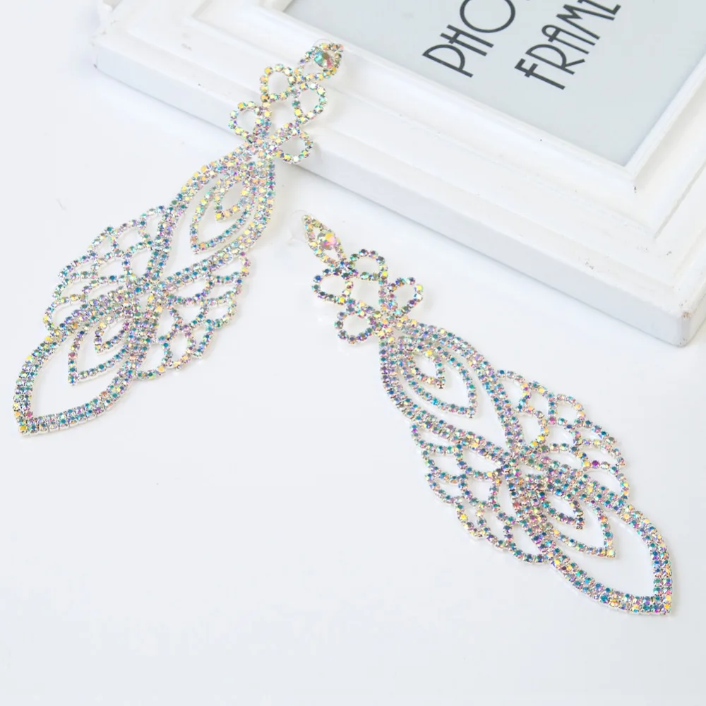Shevalues AB Diamante Rhinestone Big Drop Earrings Tassel Hollow-out Long Dangle Women Wedding Bridal Crystal Earring 
Shevalues AB Diamante Rhinestone Big Drop Earrings Tassel Hollow-out Long Dangle Women Wedding Bridal Crystal Earring