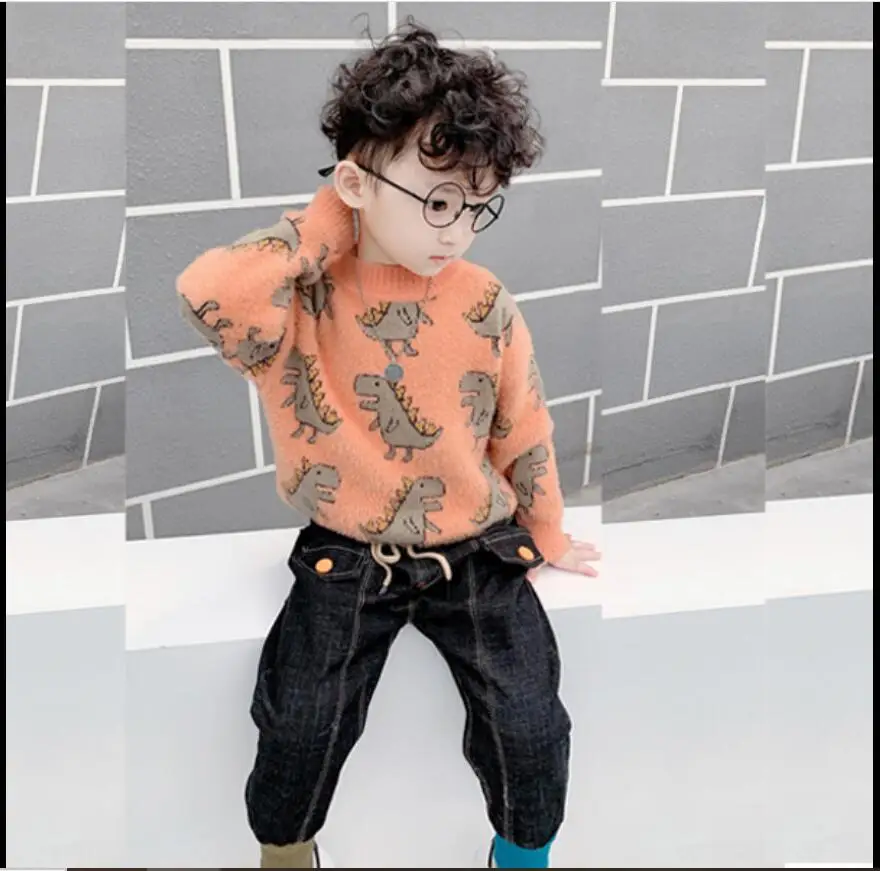 INS Hot Baby Boy Sweater 0-11 Years Old Thick Velvet Autumn and Winter Children's Sweater Cartoon Jacquard Dinosaur Baby Clothes
INS Hot Baby Boy Sweater 0-11 Years Old Thick Velvet Autumn and Winter Children's Sweater Cartoon Jacquard Dinosaur Baby Clothes