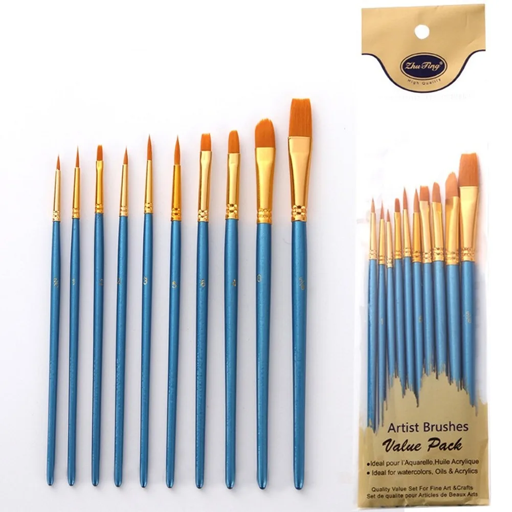10Pcs/set Nylon Artist Paint Brush Professional Watercolor Acrylic Wooden Handle Painting Brushes Art Supplies Stationery
10Pcs/set Nylon Artist Paint Brush Professional Watercolor Acrylic Wooden Handle Painting Brushes Art Supplies Stationery