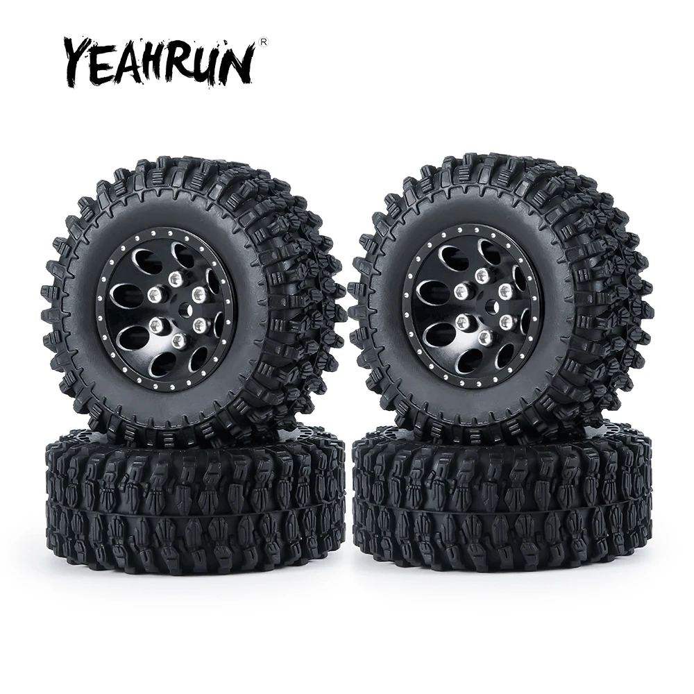 YEAHRUN 4Pcs Metal Micro 1.0inch Beadlock Wheel Rims Rubber Tires for Axial SCX24 90081 AXI00001 AXI00002 1/24 RC Car Truck
YEAHRUN 4Pcs Metal Micro 1.0inch Beadlock Wheel Rims Rubber Tires for Axial SCX24 90081 AXI00001 AXI00002 1/24 RC Car Truck