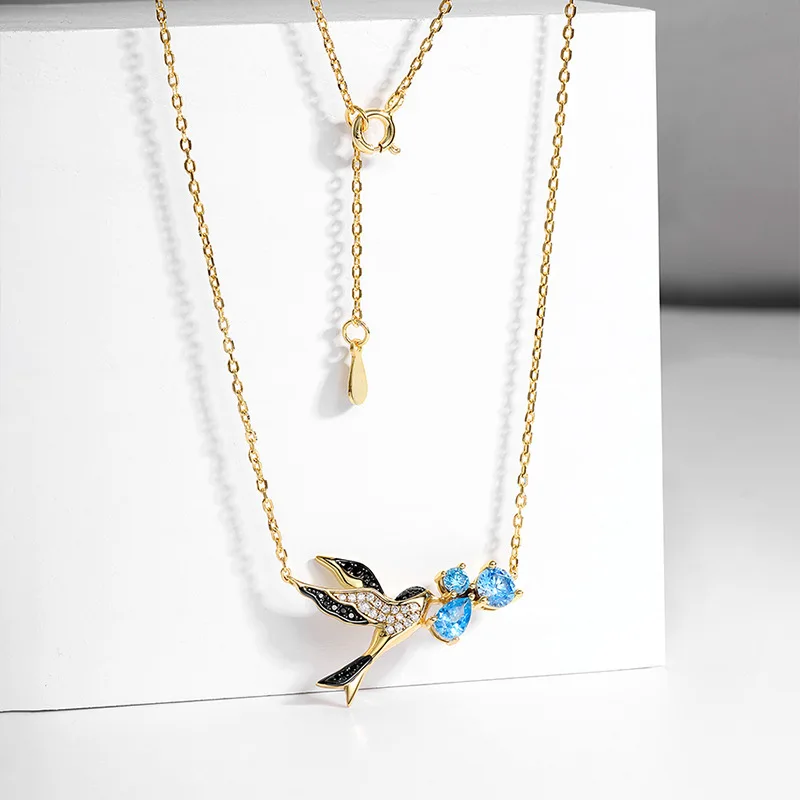 New Trend S925 Silver Swallow Necklace Female Korean Enamel Clavicle Chain High Quality Customized Exquisite Gift
New Trend S925 Silver Swallow Necklace Female Korean Enamel Clavicle Chain High Quality Customized Exquisite Gift