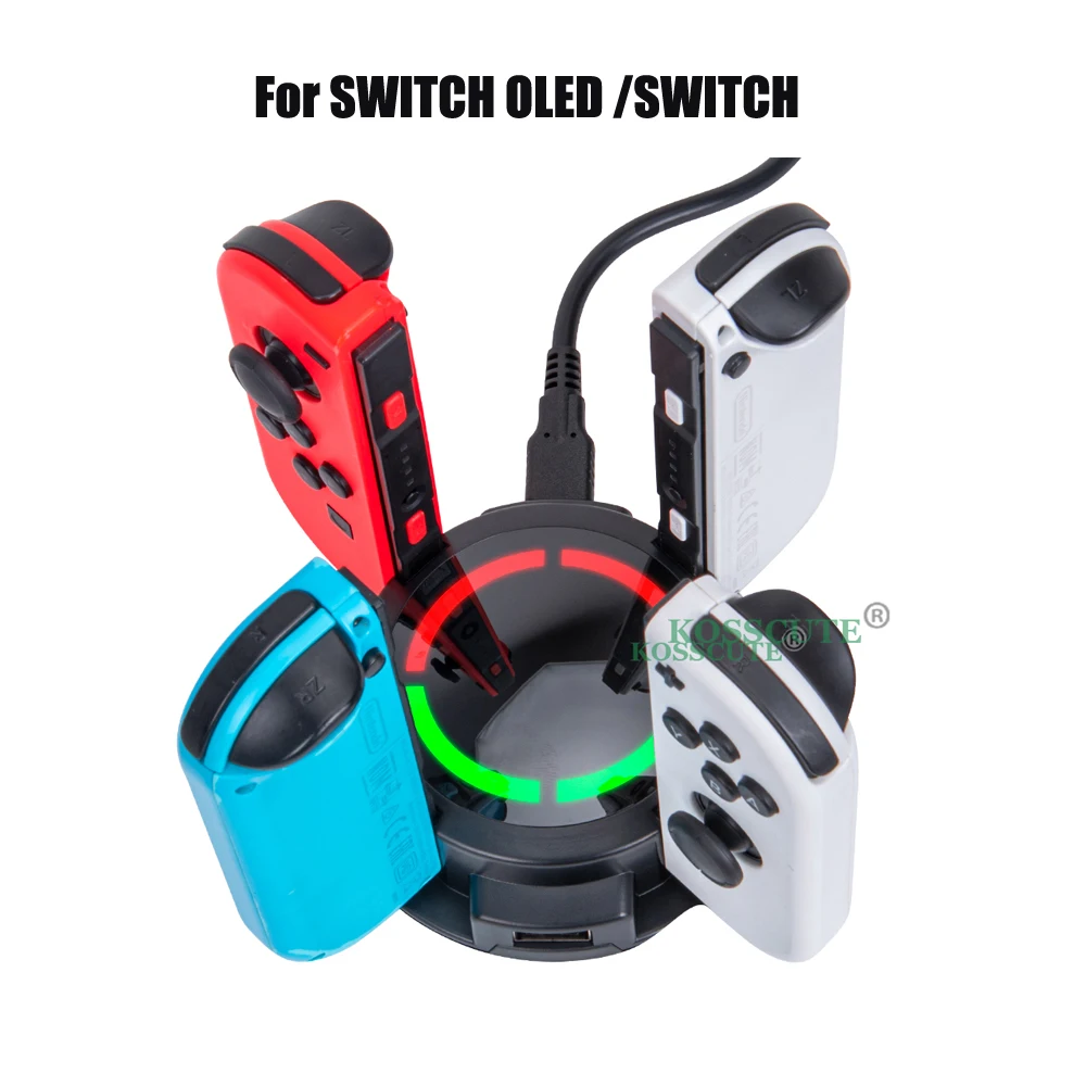 

4 In 1 Grip Handle Charging Dock Station For Nintendo Switch OLED Joypad Gamepad Controller Charger Stand For NS Switch Joycon