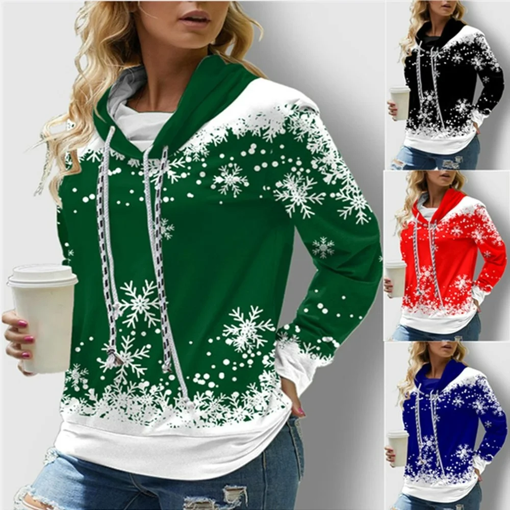 Christmas Sweatshirts 2022 Women Fashion Snowflake Print Long Sleeved Tops Green Autumn Winter Ladies Casual Loose Pullovers Red
Christmas Sweatshirts 2022 Women Fashion Snowflake Print Long Sleeved Tops Green Autumn Winter Ladies Casual Loose Pullovers Red