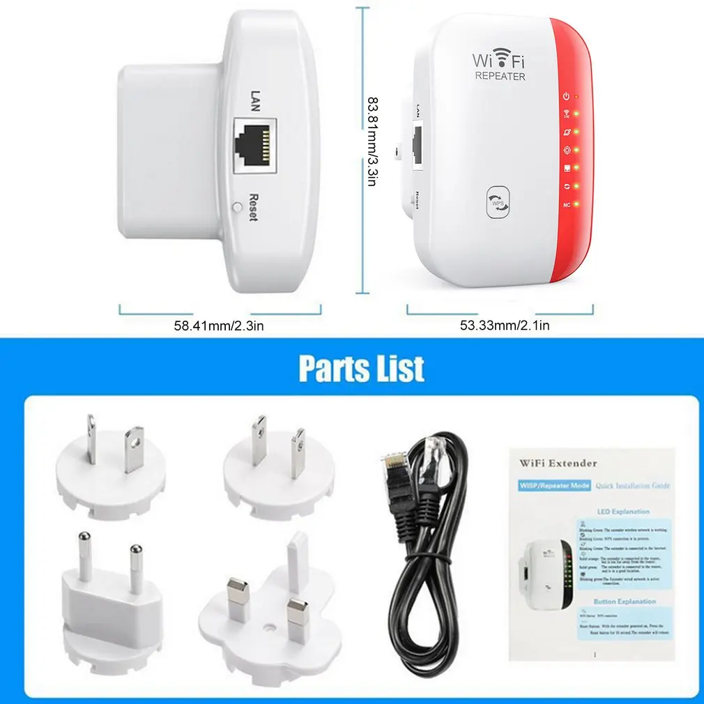2.4G Wireless WiFi Repeater 300Mbps Wifi Range Extender Wi-Fi Signal Amplifier WIFI Booster 802.11n/b/g Access Point
2.4G Wireless WiFi Repeater 300Mbps Wifi Range Extender Wi-Fi Signal Amplifier WIFI Booster 802.11n/b/g Access Point