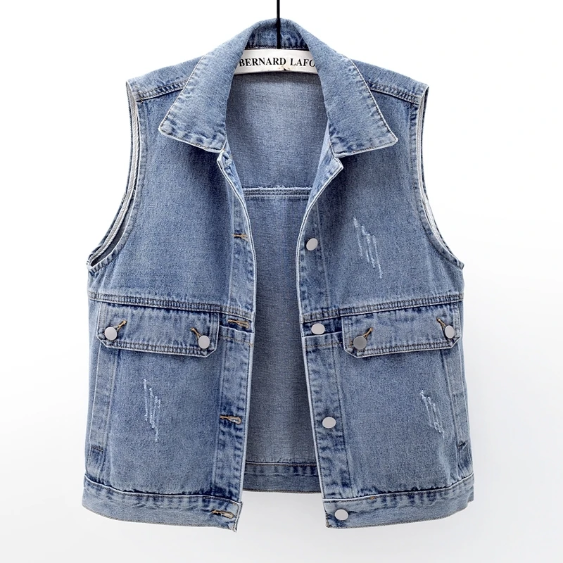 Korean Blue Big Pocket Denim Vest Women Waistcoat Frayed Sleeveless Jacket Coat Vintage Casual Loose Short Jeans Vests Female
Korean Blue Big Pocket Denim Vest Women Waistcoat Frayed Sleeveless Jacket Coat Vintage Casual Loose Short Jeans Vests Female