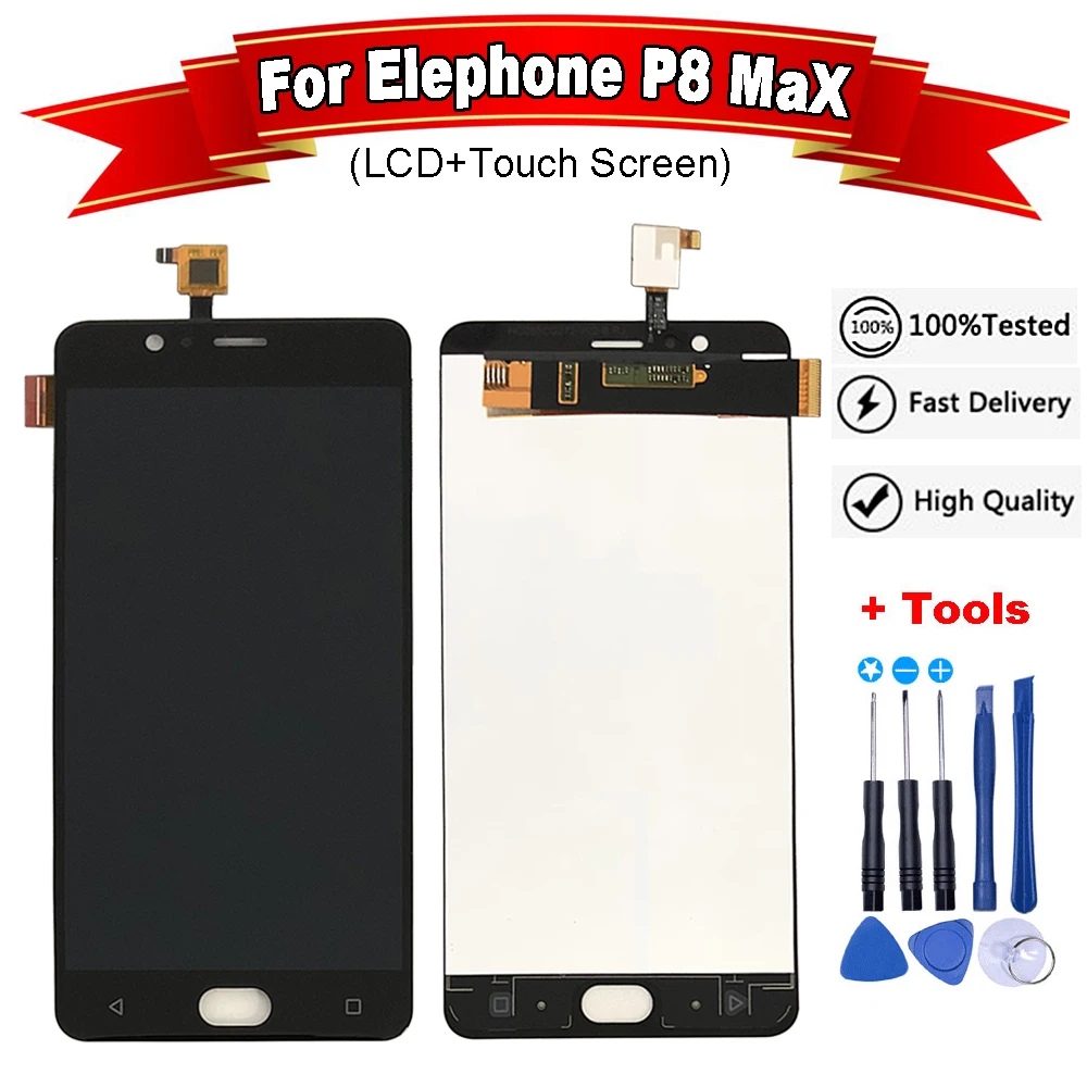 Сенсорный экран Fro 5 дюйма + ЖК дисплей X в сборе замена для телефона Elephone P8 Max