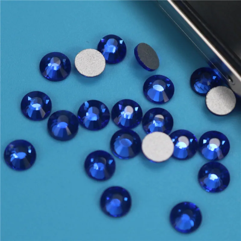 

SS3-SS34 Dark blue Orchid Diamond Gem for Clothing decoration Flat back Non Hotfix Rhinestone Glue on Nail Art Rhinestones