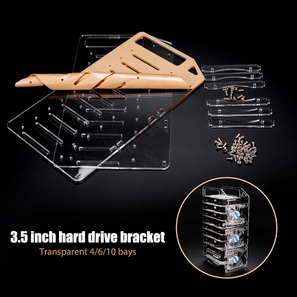 Hard Disk Shelf Acrylic Transparent Hard Disk Shelf Desktop Computer External Storage Box HDD Cage for 3 4 6 10 Hard Disk
Hard Disk Shelf Acrylic Transparent Hard Disk Shelf Desktop Computer External Storage Box HDD Cage for 3 4 6 10 Hard Disk