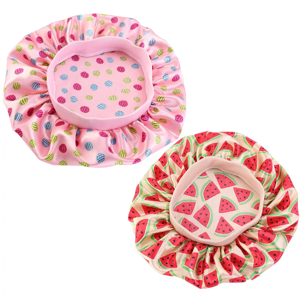 2pcs Kids Night Cap Printing Night Hat Sleeping Cap Satin Head Cover Soft Bathing Shower Cap for Home Travel
2pcs Kids Night Cap Printing Night Hat Sleeping Cap Satin Head Cover Soft Bathing Shower Cap for Home Travel