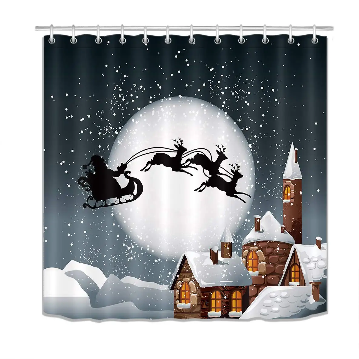 Merry Christmas Season Eve New Year Decorative Decor Gift Shower Curtain 
Merry Christmas Season Eve New Year Decorative Decor Gift Shower Curtain