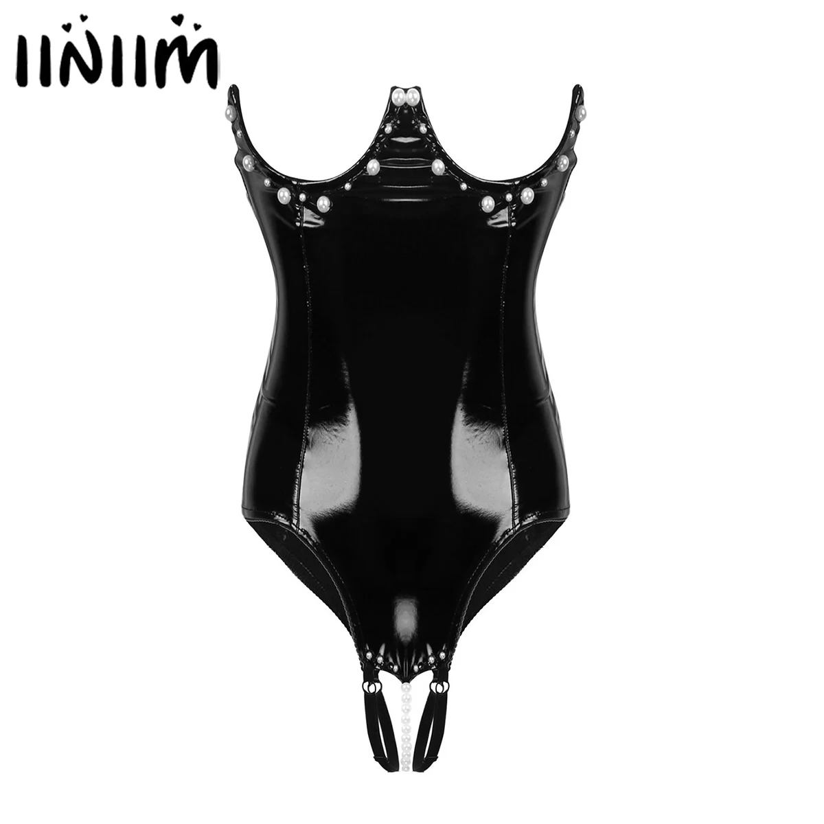 Женские костюмы для мокрого образа, облегающее кожаное нижнее белье без бретелек, облегающее боди с открытой грудью и жемчужинами на косточ... 
Женские костюмы для мокрого образа, облегающее кожаное нижнее белье без бретелек, облегающее боди с открытой грудью и жемчужинами на косточ...