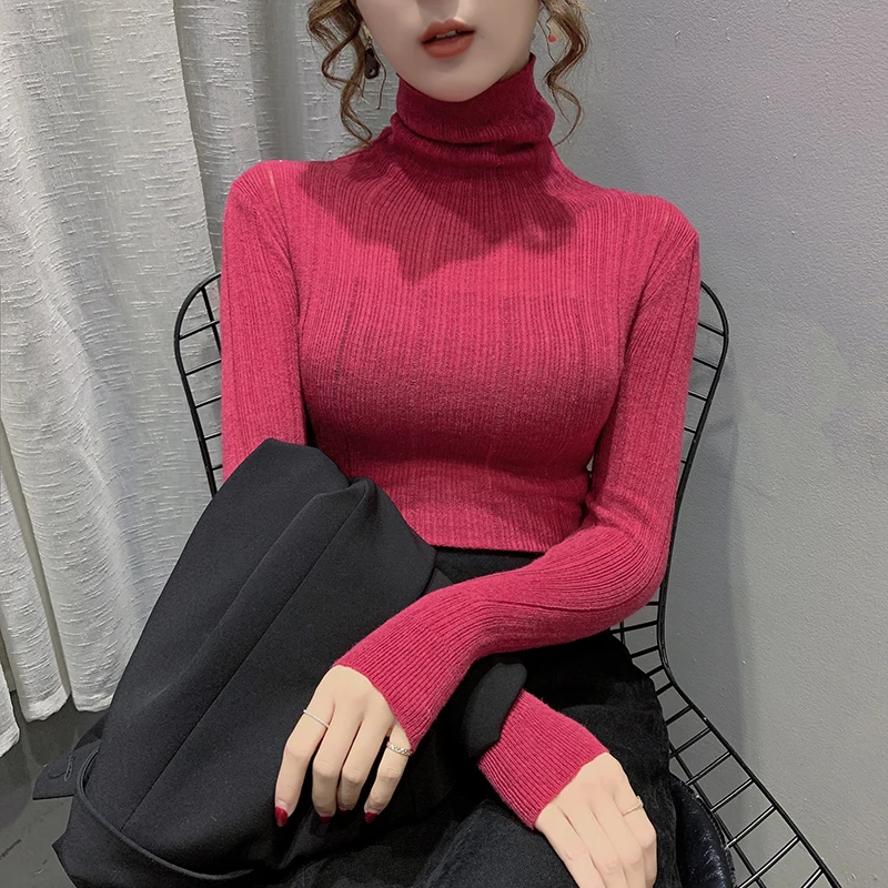 Winter Korean Clothes Thick Warm Knitted Turtleneck Chic Sweater Solid Heaps Collar Women All Match Tops 2021
Winter Korean Clothes Thick Warm Knitted Turtleneck Chic Sweater Solid Heaps Collar Women All Match Tops 2021