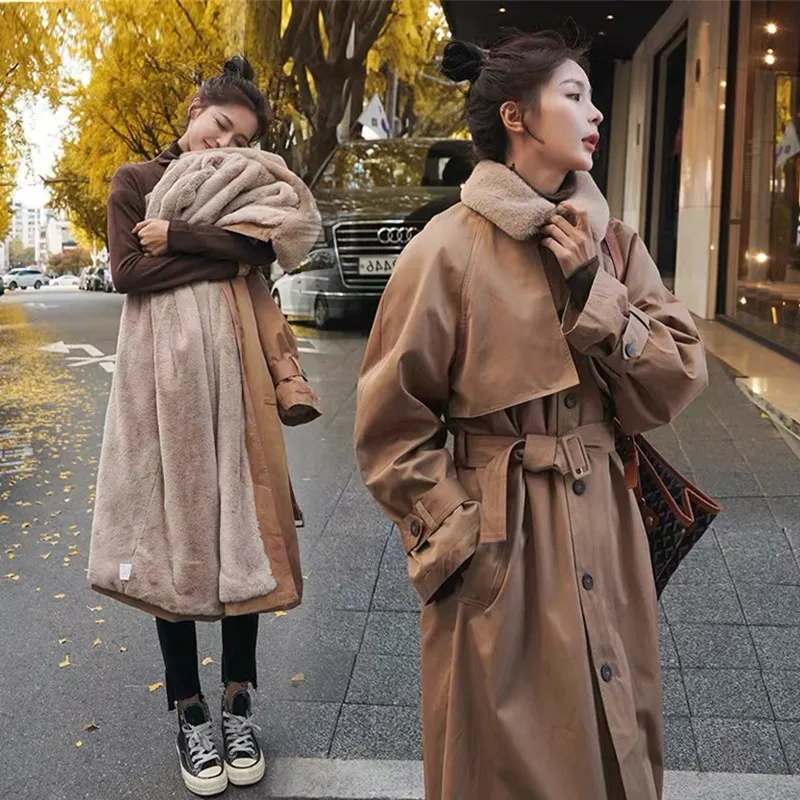 Autumn/winter Cotton-padded Jacket Women's Mid-length Korean Style Loose Waist Padded Jacket and Velvet Windbreaker Jacket
Autumn/winter Cotton-padded Jacket Women's Mid-length Korean Style Loose Waist Padded Jacket and Velvet Windbreaker Jacket