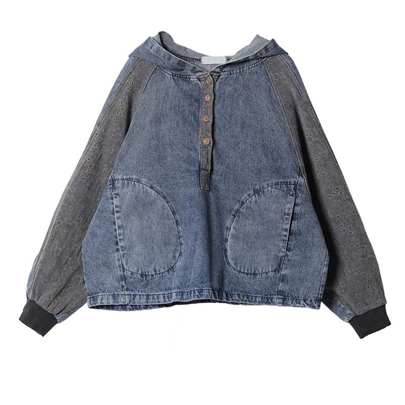 Max LuLu 2021 British Fashion Streetwear Women Vintage Loose Denim Hooded Sweatshirts Ladies Patchwork Printed Hoodies Plus Size
Max LuLu 2021 British Fashion Streetwear Women Vintage Loose Denim Hooded Sweatshirts Ladies Patchwork Printed Hoodies Plus Size