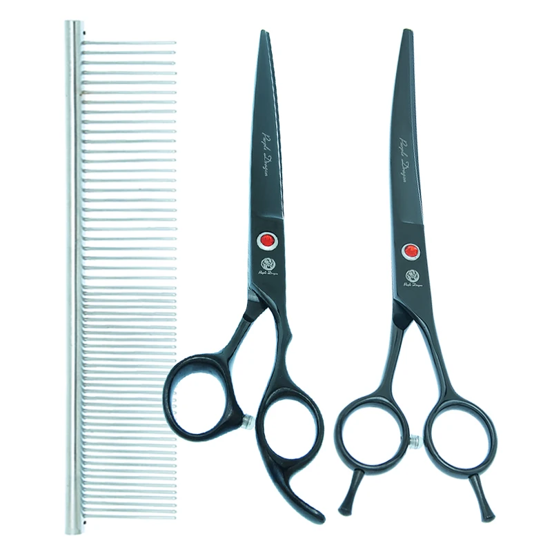 Purple Dragon 7 inch Dog Grooming Scissors Japan 440C Curved Cutting Shears Pet Thinning Trimming Tijeras Animal Trimmer B0028B
Purple Dragon 7 inch Dog Grooming Scissors Japan 440C Curved Cutting Shears Pet Thinning Trimming Tijeras Animal Trimmer B0028B