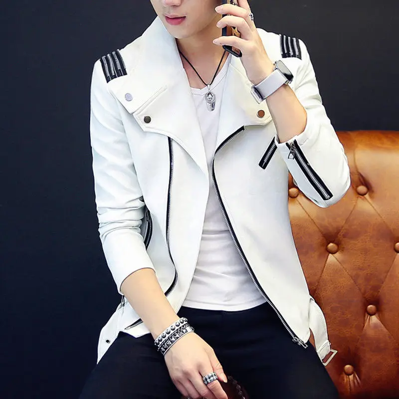 Thin Men 's Leather Clothing Non-Mainstream Fall Jacket Skinny Short Youth PU Leather Jacket Handsome Spring Clothing Top
Thin Men 's Leather Clothing Non-Mainstream Fall Jacket Skinny Short Youth PU Leather Jacket Handsome Spring Clothing Top