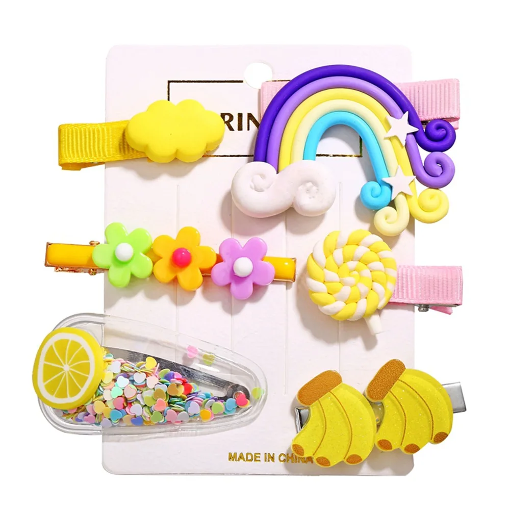 6PCS/Set New Girls Cute Cartoon Rainbow Cloud Hair Clips Kids Lovely Hairpins Headband Barrettes Fashion Hair Accessories
6PCS/Set New Girls Cute Cartoon Rainbow Cloud Hair Clips Kids Lovely Hairpins Headband Barrettes Fashion Hair Accessories