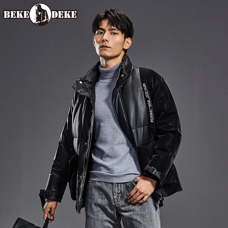 Men Real Leather Down Coats Autumn Winter Splice Casual Business Thick Sheepskin Jackets Designer Stand Collar Warm Outwear
Men Real Leather Down Coats Autumn Winter Splice Casual Business Thick Sheepskin Jackets Designer Stand Collar Warm Outwear