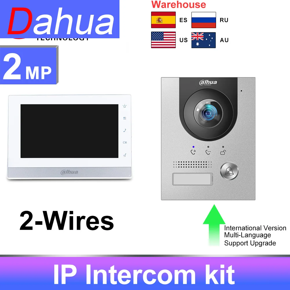 Dahua Intercom VTO2202F-P-S2 POE VTH1550CHW-2-S1 VTNC3000A 2-wire Audio Alarm 2-Door Control App Remote Intercom kit
Dahua Intercom VTO2202F-P-S2 POE VTH1550CHW-2-S1 VTNC3000A 2-wire Audio Alarm 2-Door Control App Remote Intercom kit
