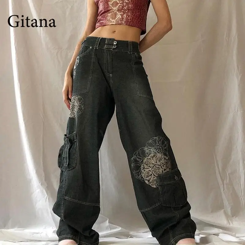 Женские джинсы-карго с принтом Gitana, осень 2021, штаны оверсайз, гранж, мешковатые джинсы с высокой талией, повседневные широкие брюки, винтажны...
Женские джинсы-карго с принтом Gitana, осень 2021, штаны оверсайз, гранж, мешковатые джинсы с высокой талией, повседневные широкие брюки, винтажны...