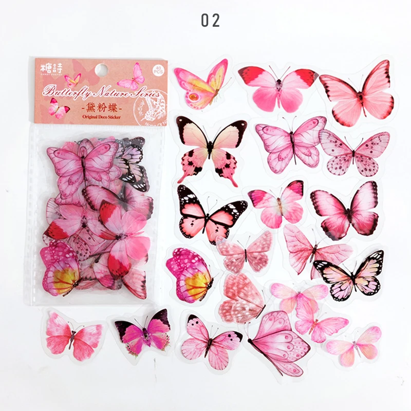 40Pcs DIY Crafts Vintage Butterfly Stickers Butterflies PET Resin Decals for Scrapbook Journal Laptops Stationery
40Pcs DIY Crafts Vintage Butterfly Stickers Butterflies PET Resin Decals for Scrapbook Journal Laptops Stationery