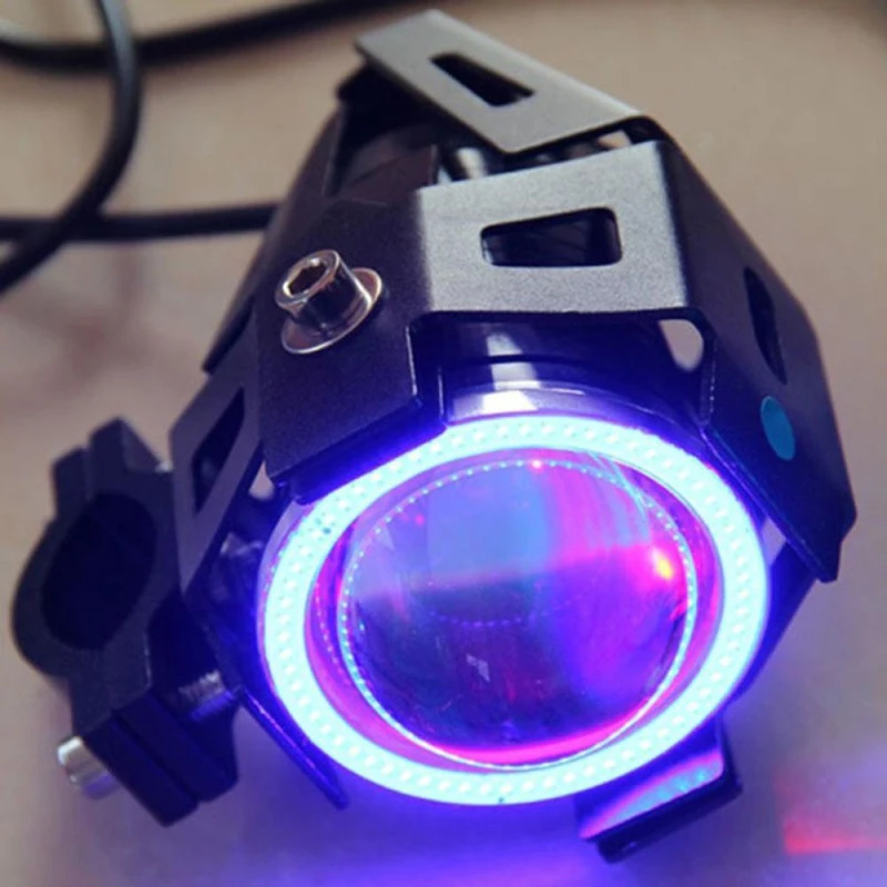 ity 2 szt. LED motocyklowe oczy anioła motocykl lampa pomocnicza U7 reflektory super jasne 125W