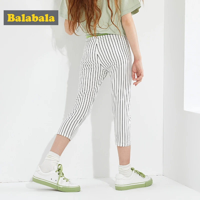 Брюки для девочек Balabala детские штаны Новинка лета 2020 укороченные спортивные