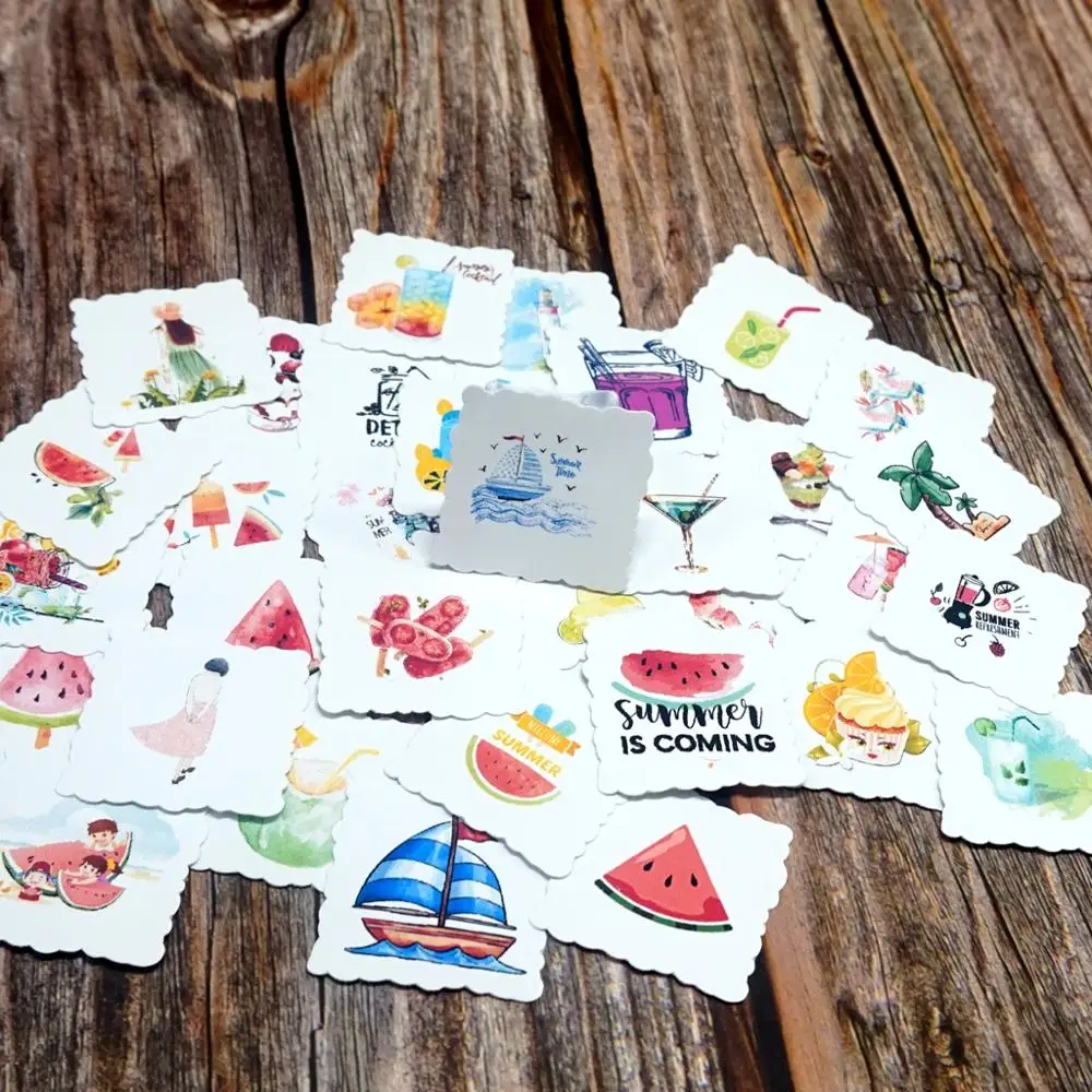 35pcs Summer Style Adhensive Waterproof Stickers DIY Surfboard Car Skateboard Guitar Laptop Phone Luggage Sticker Gift Toy | Игрушки и