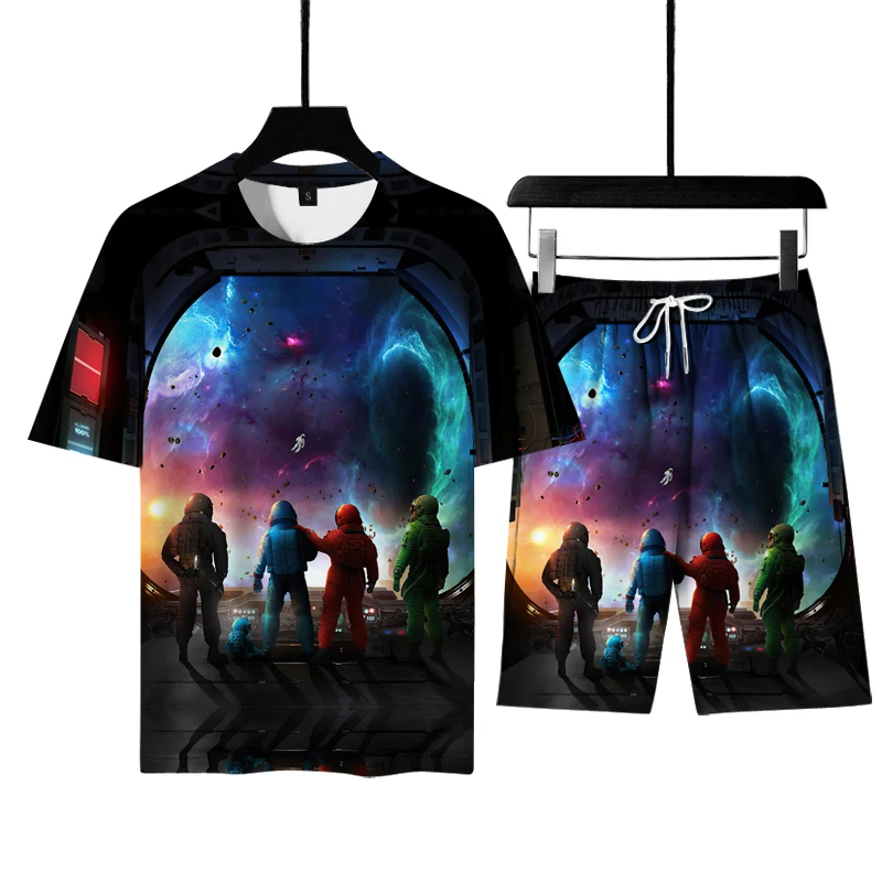 Summer lovers men's and women's cartoon creative short sleeve T-shirt set youth outdoor sports leisure suit campus training set
Summer lovers men's and women's cartoon creative short sleeve T-shirt set youth outdoor sports leisure suit campus training set
