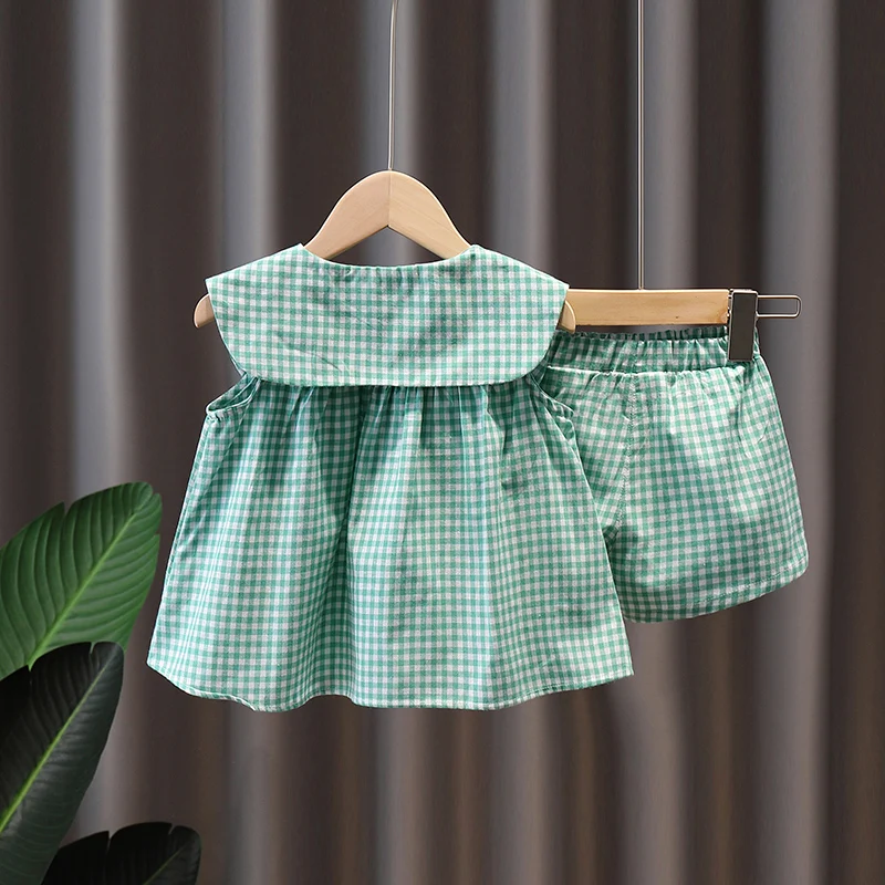 2021 new Summer girl baby clothes outfit sets kids plaid top + short suit cloth for toddler girls baby clothing 1 2 3 5 6 T sets
2021 new Summer girl baby clothes outfit sets kids plaid top + short suit cloth for toddler girls baby clothing 1 2 3 5 6 T sets