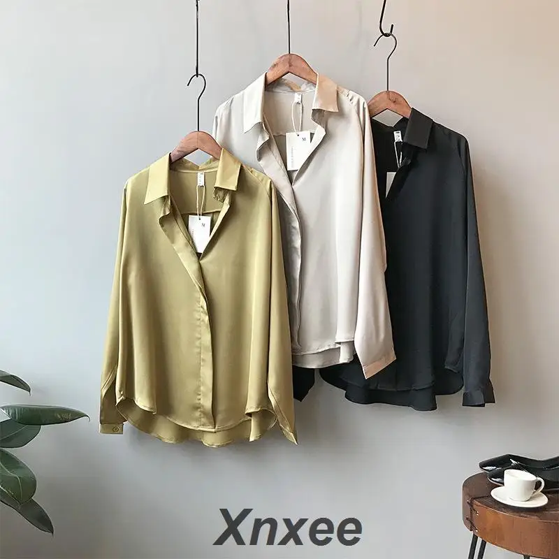 2019 New style silk satin shirt for spring wear women shirts women blouses Casual Solid Xnxee
2019 New style silk satin shirt for spring wear women shirts women blouses Casual Solid Xnxee