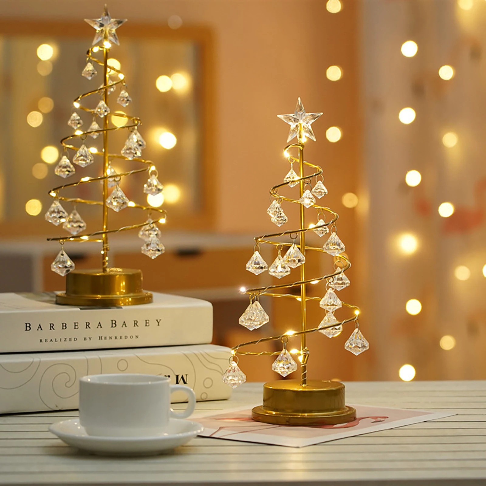 LED Star Wrought Iron Christmas Tree Light Crystal Pendant Lamp Battery Operated Xmas Decoration Table Lamp Fairy Night Light
LED Star Wrought Iron Christmas Tree Light Crystal Pendant Lamp Battery Operated Xmas Decoration Table Lamp Fairy Night Light