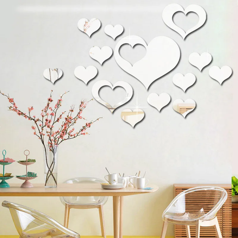 3D Mirror Love Hearts Wall Sticker Decal DIY Wall Stickers For Living Room Modern Style Home Room Art Mural Decor Removable
3D Mirror Love Hearts Wall Sticker Decal DIY Wall Stickers For Living Room Modern Style Home Room Art Mural Decor Removable