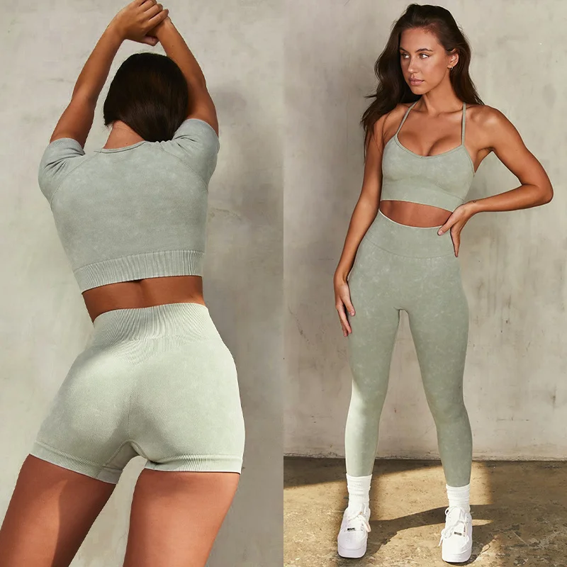 Seamless Gym Sets Sport Outfit For Woman Yoga Set Tracksuit Shorts Water Wash Crop Top T-shirt Long Sleeve High Waist Leggings
Seamless Gym Sets Sport Outfit For Woman Yoga Set Tracksuit Shorts Water Wash Crop Top T-shirt Long Sleeve High Waist Leggings