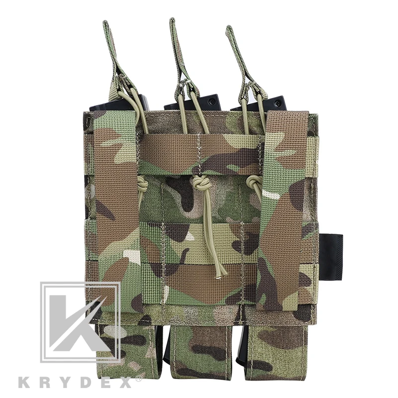 Тактическая модульная Тройная сумка для магазина KRYDEX MP5 MP7 KRISS MOLLE открытая