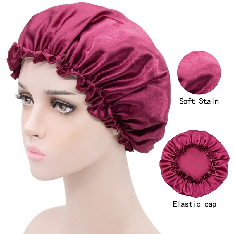 Beauty Salon Satin Bonnet Solid Sleeping Hat Night Sleep Cap Hair Care Bonnet for Curly Springy Hair 13 Colors Hair Accessories
Beauty Salon Satin Bonnet Solid Sleeping Hat Night Sleep Cap Hair Care Bonnet for Curly Springy Hair 13 Colors Hair Accessories
